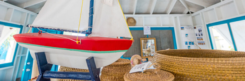 Model sailboat at the Middle Caicos Co-op