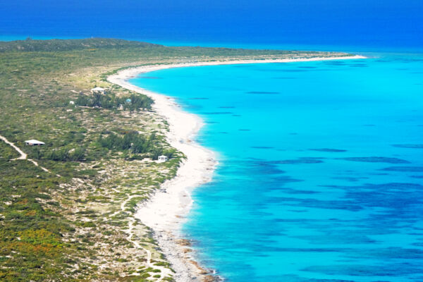 Aerial view of North Bay on Salt Cay