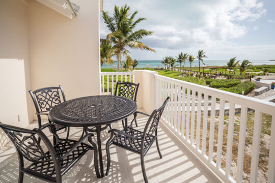 Terrace with chairs at Northwest Point Resort