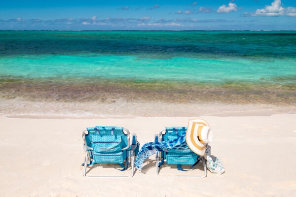 Beach chairs on the beach