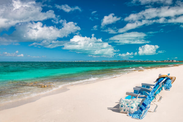 Beach chairs on the beach