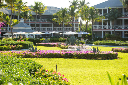 Lawn and landscaping at Ocean Club resort in Turks and Caicos