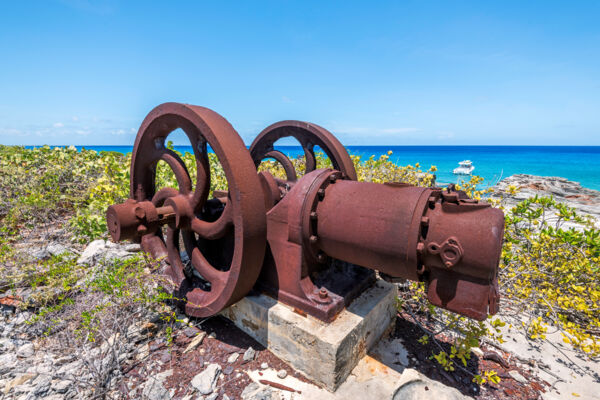 Early 1900s kerosene engine at West Caicos in the Turks and Caicos