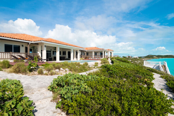 Exterior view of Ocean Palms Villa in the Turks and Caicos