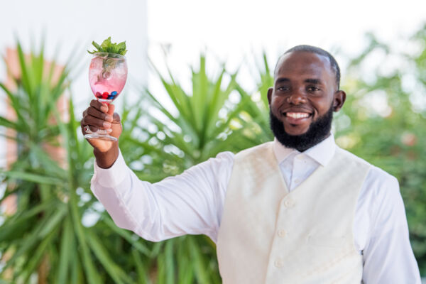 Butler serving a drink