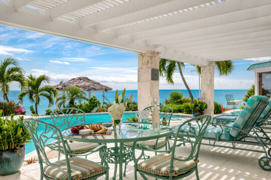 Patio table on a terrace