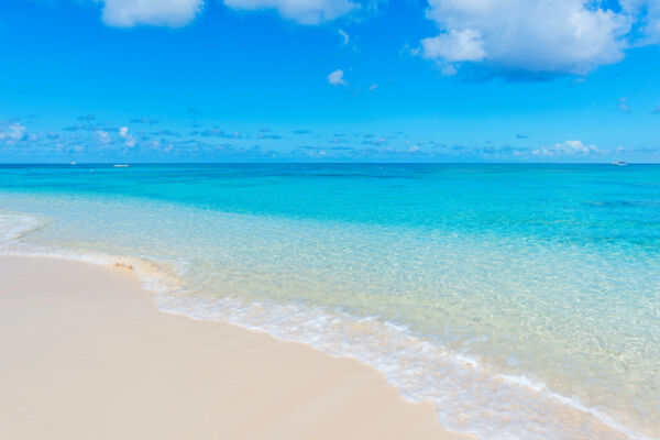 The section of beach fronting the Osprey Beach Hotel