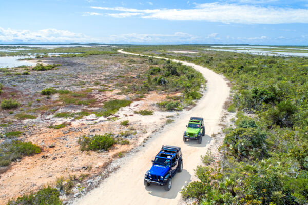 Jeep Wrangler tour on Providneciales near Chalk Sound National Park