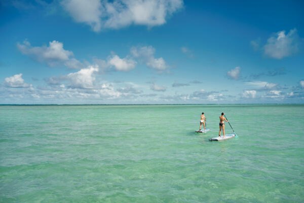 Stand up paddleboarding at Parrot Cay