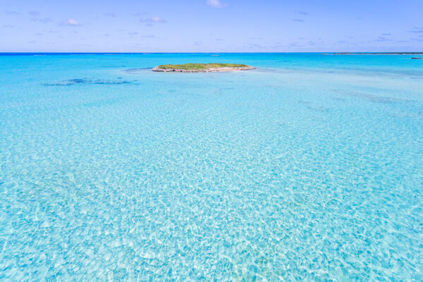 Aerial view of Pelican Cay near Bambarra Beach