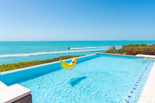 Infinity pool with an ocean view.