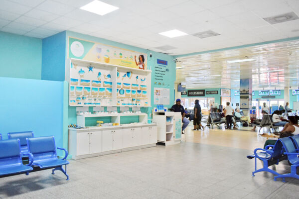 Wellington Michael kiosk in the Providenciales airport departure lounge