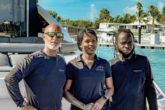 Crew photo for yacht charter company Pure Energy.