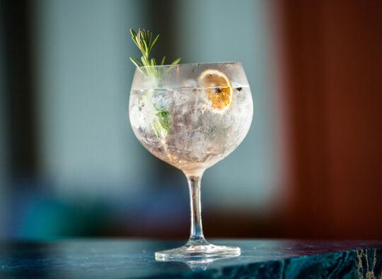 A cocktail at the Lobby Lounge Bar at The Ritz-Carlton, Turks and Caicos