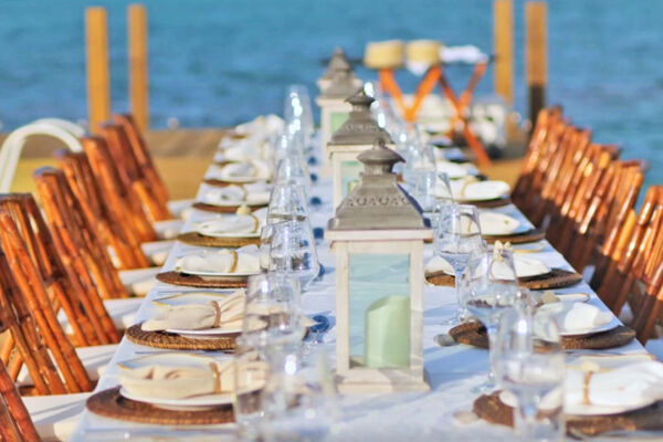 Elegant dining table at the Rock House on Providenciales