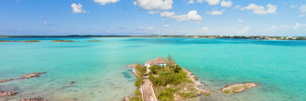 Areal view of Rockspray villa in Chalk Sound