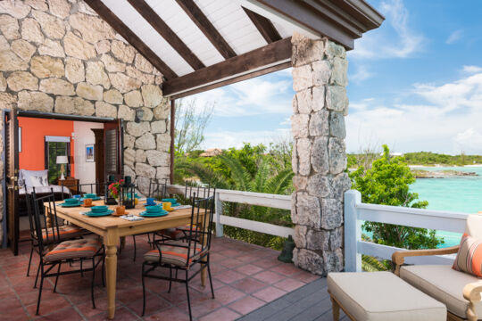 Shaded deck and table