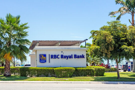 The RBC Turks and Caicos sign on Leeward Highway