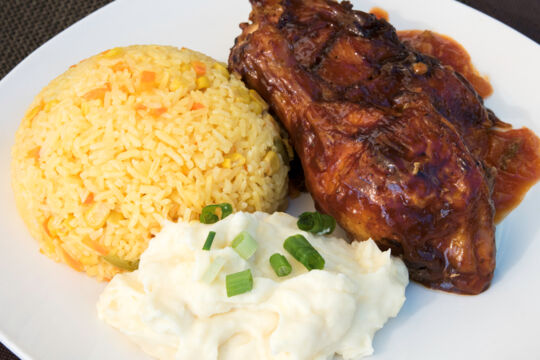 Barbecue chicken dinner