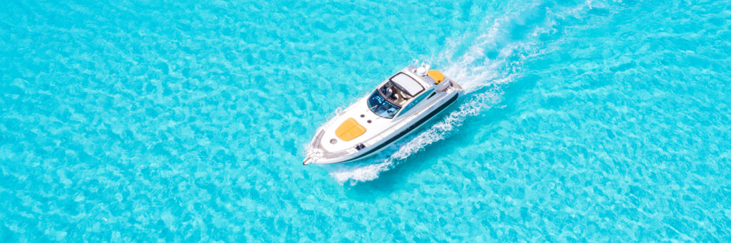 Aerial view of Cranchi Mediterranean yacht
