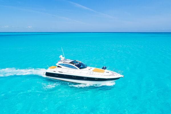 Yacht in turquoise water