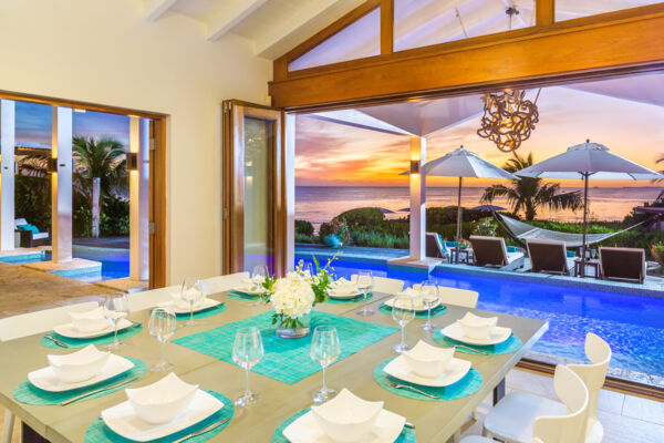 Dining table at sunset