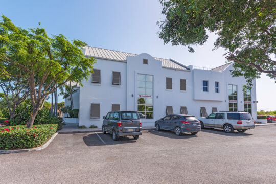 Parking lot and exterior of Scotiabank Turks and Caicos