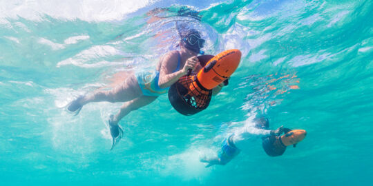 Sea scooters in the Turks and Caicos