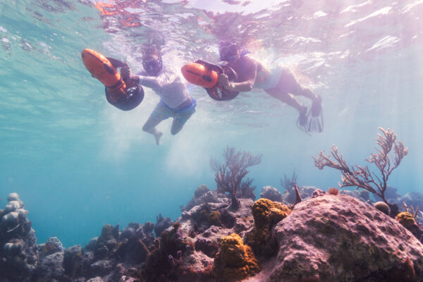 Sea scooters at the Smith's Reef snorkeling reef