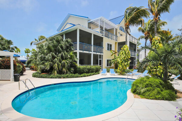 Pool and condo in Grace Bay