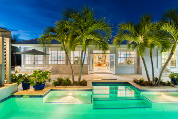 Shutters Villa at dusk