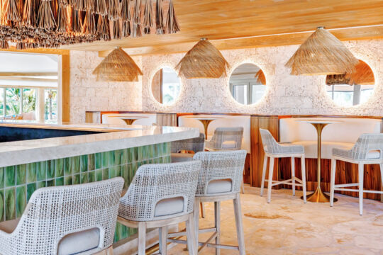 Dining area at Sisal Bar, South Caicos. 