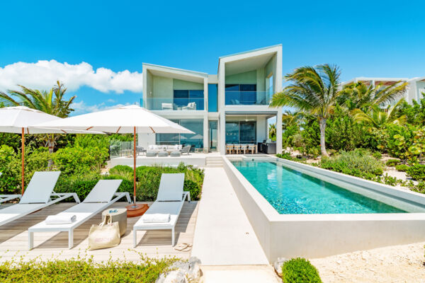 Private pool at a resort villa in Turks and Caicos. 