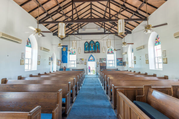Interior of St Mary's Church on Grand Turk