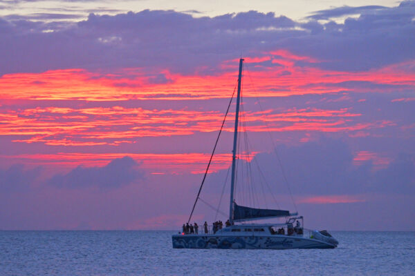 Sunset cruise at Grace Bay in the Turks and Caicos