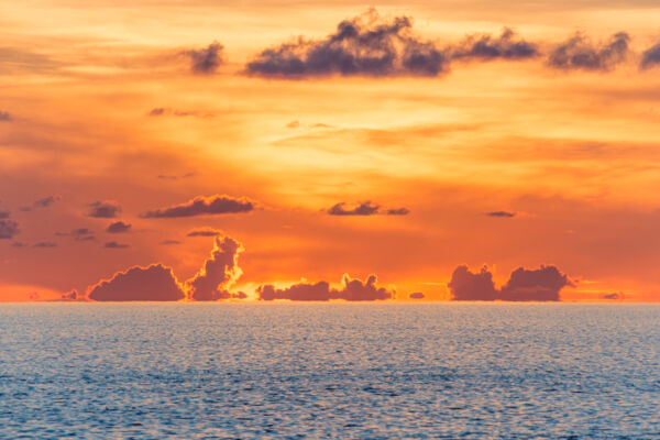 Sunset over the Caicos Banks in the Turks and Caicos