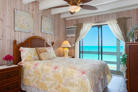 Bedroom with an ocean view