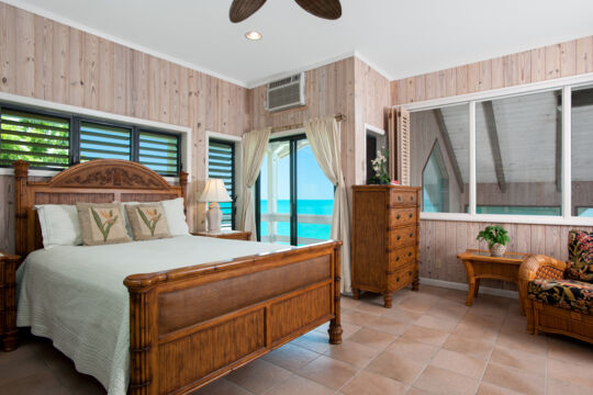 The main bedroom at Sunset Point Villa