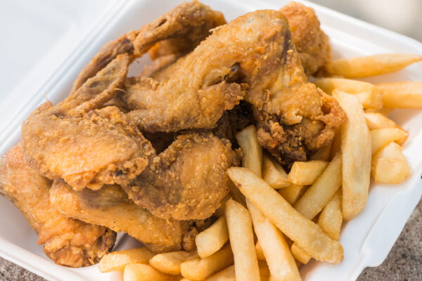 Sweet T's fried chicken in the Turks and Caicos