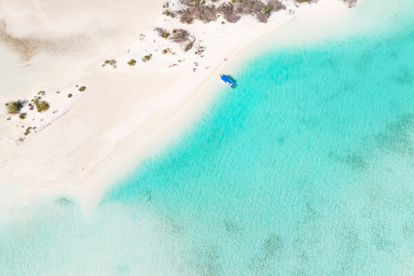 Aerial image of a tour at Half Moon Bay, Turks and Caicos.