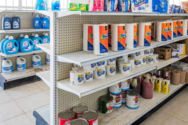 Cleaning supplies for sale in a shop