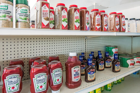 Ketchup for sale in a shop on North Caicos