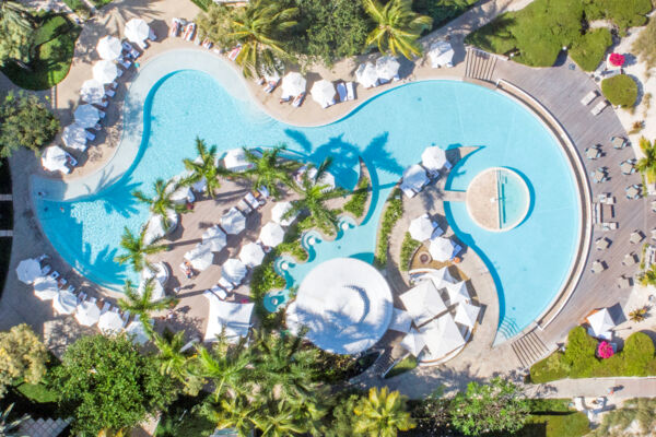 The infinity pool at the Palms Resort in the Turks and Caicos