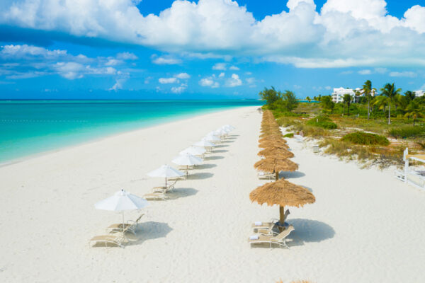 View of Grace Bay Beach in front of The Sands