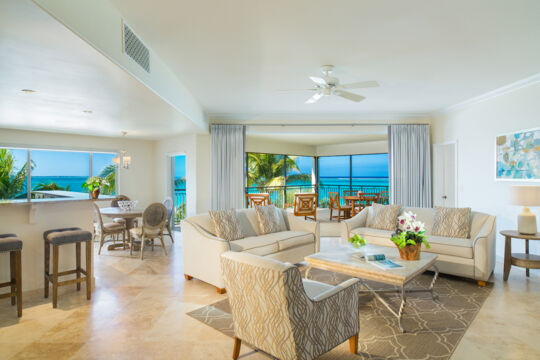 Living room in a suite at The Sands