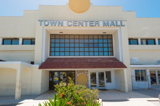 Exterior of Town Center Mall complex on Providenciales