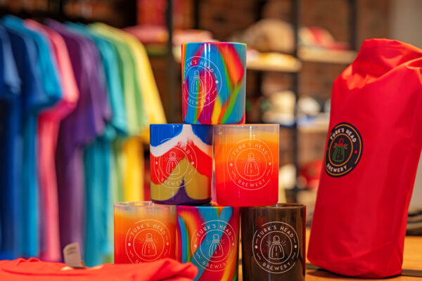 Flexible drink cups in a gift shop. 