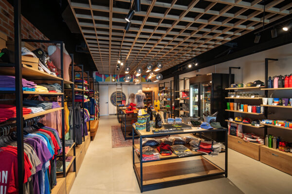 Interior of a brewery gift shop in Turks and Caicos. 