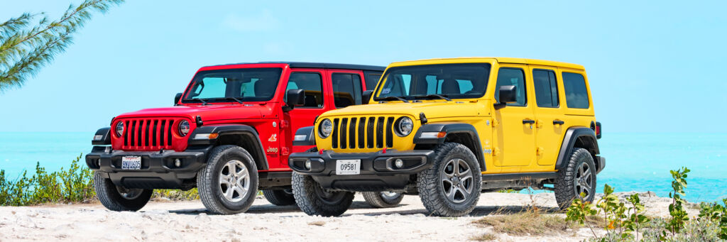Jeeps at West Harbour Bluff, Providenciales.