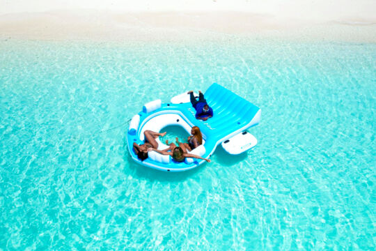 Floating at the beach at Water Cay in the Turks and Caicos